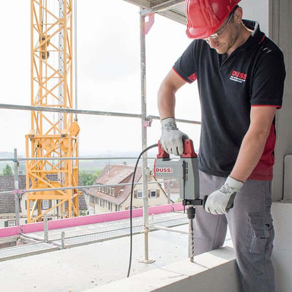 Hammerbohren in hartem Beton